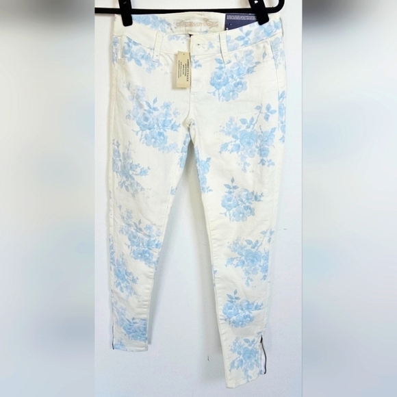 🆕American Eagle Jegging Floral Skinny  Stretch Jeans Size 2 NWT - Picture 2 of 13